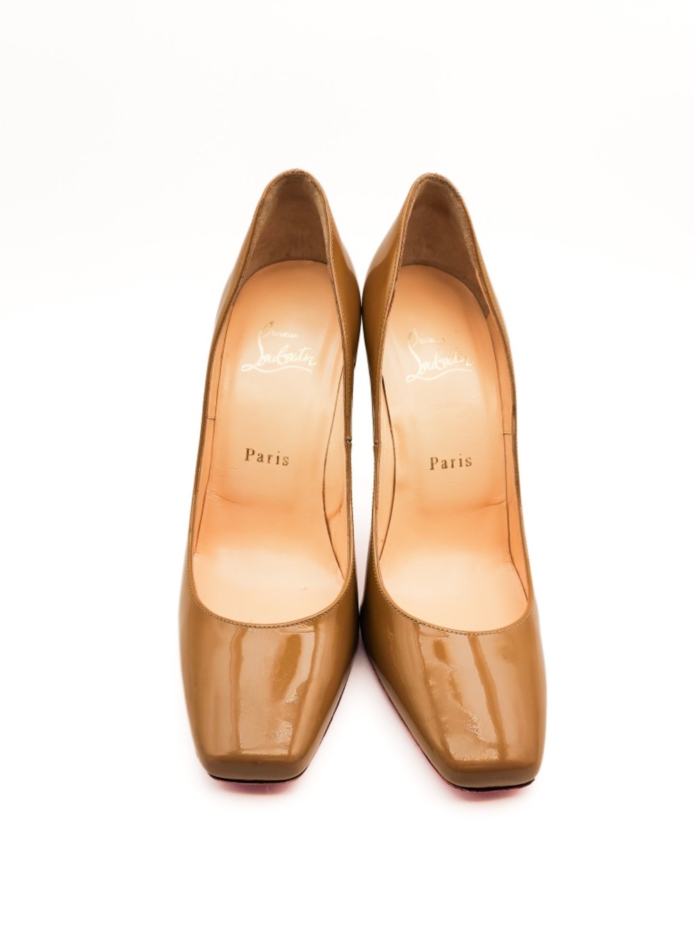 Christian Louboutin Taupe Beige Nude Patent Leather Pumps EU 38 - Picture 4 of 8